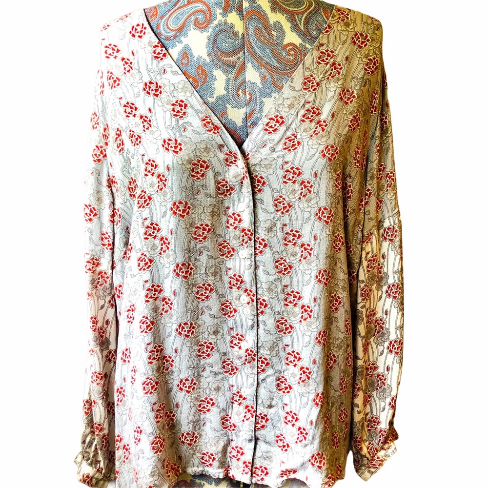 Lucky Brand Floral Blouse Sz 1X NWOT